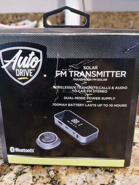 Autodrive Solar Powered BT FM Transmitter with Remote